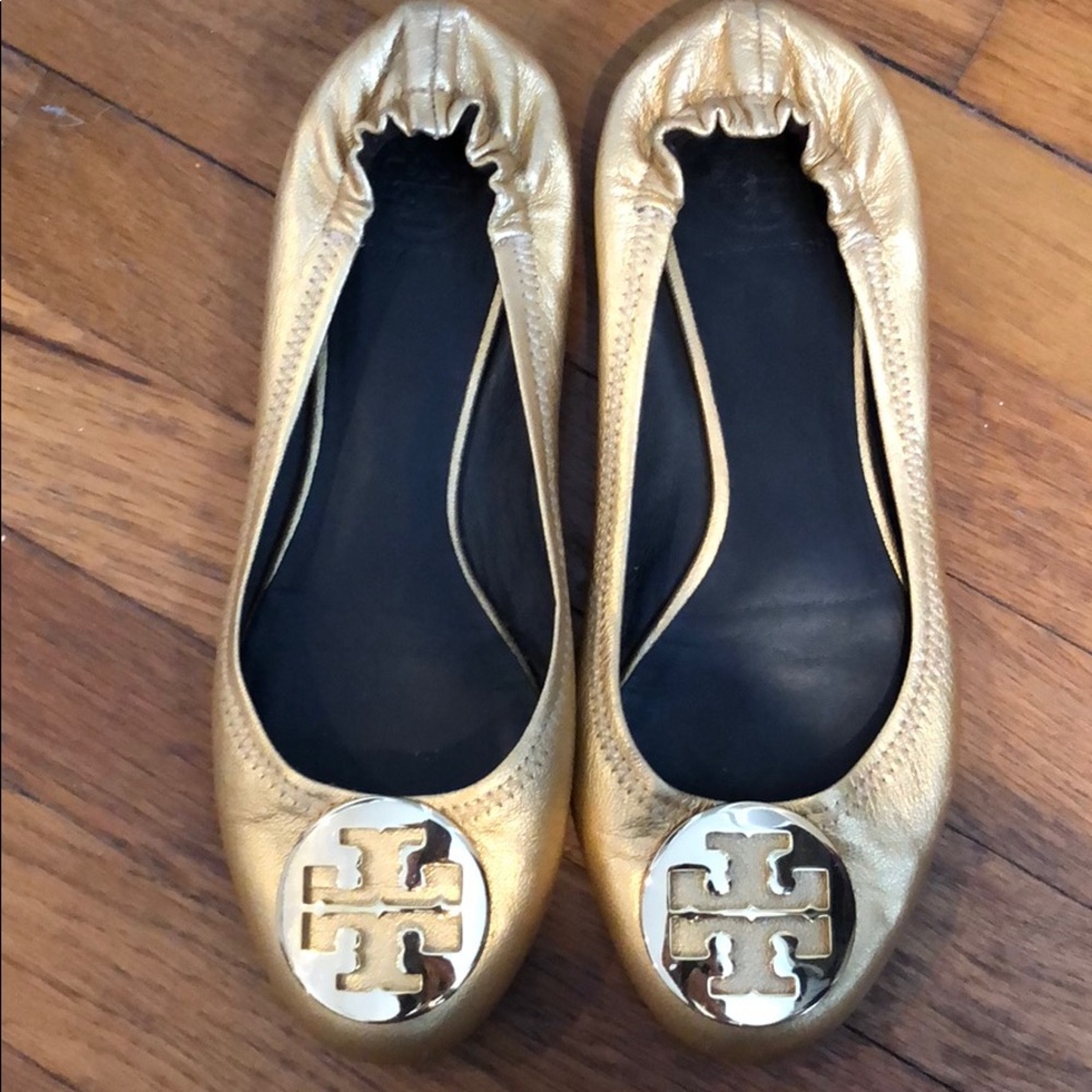 Tory Burch Gold on Gold Flats